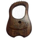 Lyre Harp 10 Metal Stings Engraved Welsh Dragon Design