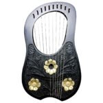 Lyre Harp Rosewood 10 Metal Strings Golden and Black