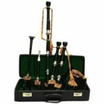 Scottish Bagpipe African Black Wood Engraved Mounts