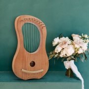 Lyre Harp 10 Metal String Mahogany - Image 8