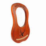 10-string Wooden Lyre Harp with Metal Strings, Handheld 10-tone Instrument Set with Accessories, Natural Finish Small Lyra Harp for Adults and Beginners