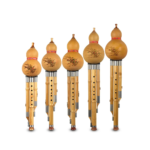 1 Pcs Golden Bamboo Hulusi C or bB Key Optional Three-tone Hulusi Flute Professional Performance Supply School Instrument