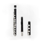 17-HoleEbony Professional Flute Open-Hole 660 Model Silver-Kept E-Key Separated with Instrument Carry Case Long Flute