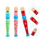 2pcs Wooden Flute Colorful Cartoon Patterns Musical Instruments Suitable for Beginners Festival Party Performance Props TMZ