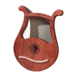 19-String Mahogany Lyre Harp – Portable Traditional Instrument