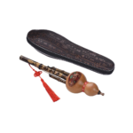 Chinese Handmade Black Bamboo Hulusi Gourd Cucurbit Flute Ethnic Musical Instrument Key of C with Case for Beginner Music Lovers
