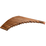 Handmade Left Hand Pan Flute 15 Pipes G Tone Panpipes Folk Wind Instrument with Cleaning Tool for Beginner Brown