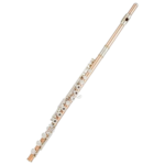 Japanese Pearl Flute, Model 765RBE, C Tuning with B Foot Joint, Gold Brass Material for Excellent Tone, 17 Holes Open/Closed Dua