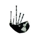 Premium Highland mahogany bagpipes, black base