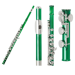 SLADE 16 C-Slot Holes Flute Green Silver Key Flute Professional Beginner Student Flute with Box Gloves Cleaning Kit