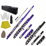 SLADE 16 C-Slot Holes Flute Purple/Black Flute Professional Beginner Student Flute with Box Gloves Cleaning Kit