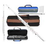 SLADE C Key Flute 16 Closed Open Holes Professional Transverse Flute Concert Woodwind instruments with Box Cleaning Cloth Stick
