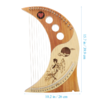 1Set Lyre Harp 19 String Wood Body Musical Instrument Small Portable Lightweight Handheld for Beginners Solid Wood