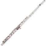 Western Concert Flute Nickel Plated 16 Holes C Key Cupronickel Woodwind Instrument with Cleaning Cloth Stick Gloves Mini