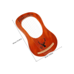 10-string Wooden Lyre Harp with Metal Strings, Handheld 10-tone Instrument Set with Accessories, Natural Finish Small Lyra Harp for Adults and Beginners - Image 2