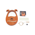 16-String Mahogany Lyre Harp – Portable Instrument with Tuner & Plectrums - Image 2