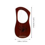 1Set Wood String Lyre Harp 7 Strings Smooth Finish with Cleaning Cloth Exquisite Craftsmanship Retro Harp Perfect for Mind - Image 2