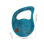 24-String Mahogany Lyre Harp – Portable Kit (Emerald Green) - Image 2
