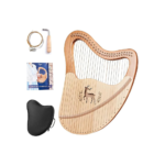 27 Strings Lyre Harp, Metal Strings Mahogany Instrument with EVA Bag, Tuning Wrench, Spare Strings, English Manual, Gift for Beginners Music Lovers Adult