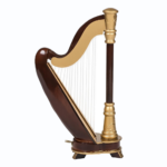Broadway Mini Harp Figurine – Wood & Gold Tabletop Decor - Image 2