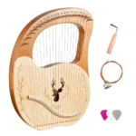 Cega 21 Metal Strings Lyre Harp Box Spruce Topboard Mahogany Backboard String Instrument with Tuning Wrench String Picks Sticker - Image 2