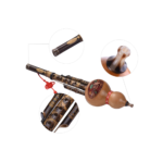 Chinese Handmade Black Bamboo Hulusi Gourd Cucurbit Flute Ethnic Musical Instrument Key of C with Case for Beginner Music Lovers - Image 2