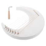 Crescent Moon Lyre Harp 7 String Wooden Musical Instrument Easy to Tune Portable for Beginners Learning Music Anywhere - Image 2