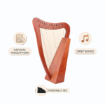 FROZEN 15-String Mahogany Harp – 22” Beginner Instrument with Bag & Accessories - Image 2