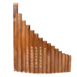 Handmade Left Hand Pan Flute 15 Pipes G Tone Panpipes Folk Wind Instrument with Cleaning Tool for Beginner Brown - Image 2