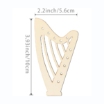 Harp Shape Wood Music Ornaments with Twines DIY Craft Ornament for Home Outdoor Decoration 20Pack - Image 2