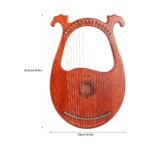 IEKE 16-String Lyre Harp – Portable Mahogany Instrument with Bag & Tuning Wrench - Image 2