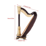 Joyzan Mini Wooden Harp Model – Retro Decorative Figurine - Image 2