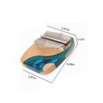 17-Key Kalimba Thumb Piano – Portable Mbira Finger Piano (Blue) - Image 2