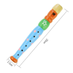 Learning for Children 20cm Kids Music Toy Musical Instrument Wooden Flute 6-Holes Recorder Cartoon Flute Short Flute - Image 2