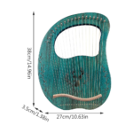 19-String Mahogany Lyre Harp – Portable Instrument Kit - Image 2