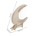 Lyre Harp Moon Shaped Harp Instrument For Music Basswood Lyre Beginner Learning Folk Musical Child Handheld Harp Instruments - Image 2