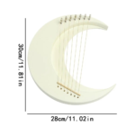 Lyre Harp Musical Instrument Wooden Moon Lyre Harp 7 Strings Lyre Piano Crescent Musical Instrument Portable Harp Instrument - Image 2