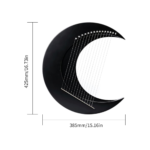 15-String Moon Lyre Harp – Portable Wooden Instrument (Black) - Image 2