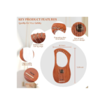 VANPHY 7-String Mahogany Lyre Harp – Portable Classical Instrument with Bag & Accessories - Image 2