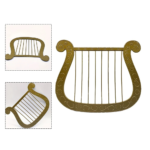 Model Harp Plastic Harp Halloween Costume ForCostume Halloween Angel Theme Party Dress Up Simulated Harp Model MusicalInstrument - Image 2