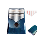 Moozica 17-Key Mahogany Kalimba Thumb Piano – Portable Professional Mbira Instrument (Blue) - Image 2