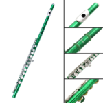 SLADE 16 C-Slot Holes Flute Green Silver Key Flute Professional Beginner Student Flute with Box Gloves Cleaning Kit - Image 2