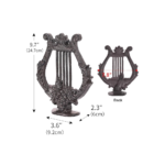 Sungmor Cast Iron Lyre Figurine – Vintage Decorative Harp Sculpture - Image 2