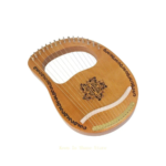 U1JC 16 String Lyre Harp, Lyre Patterns Carved Symbols For Music Lovers Beginners Musical Instrument Tuning Wrench - Image 2