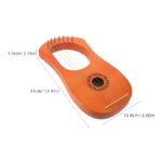 Wooden 7-String Lyre Harp for Beginners Adults Kids Portable Small Harp Instrument Stringed Folk Music Relaxation Teaching - Image 2