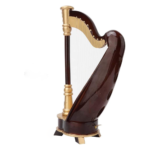 Mini Wooden Harp with Case – 25cm Decorative Instrument Replica - Image 2