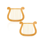 2pcs Angel Harp Prop,Lyre Harp for Halloween & Christmas Angel Costume Accessories Theme Party Cosplay Performance (Gold)