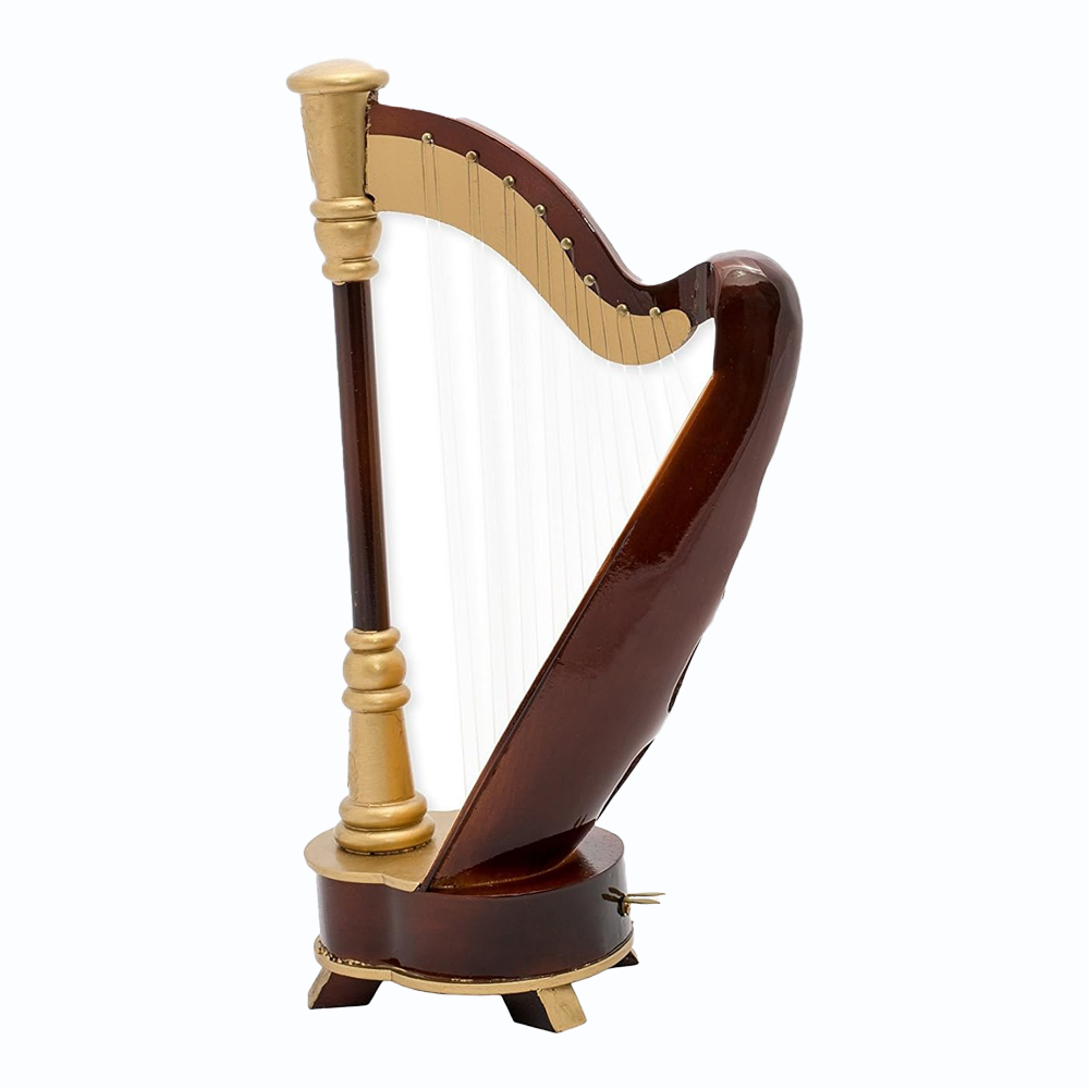 9.5 Wooden Harp Musical Instrument Replica 9.5" Wooden Harp Musical Instrument Replica - Image 1
