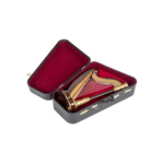 Broadway Mini Harp Figurine – Wood & Gold Tabletop Decor