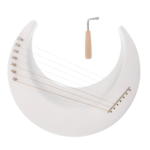Crescent Moon Lyre Harp 7 String Wooden Musical Instrument Easy to Tune Portable for Beginners Learning Music Anywhere